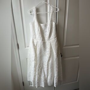 City Chic White Lace Jackie O Dress with Gold Zipper